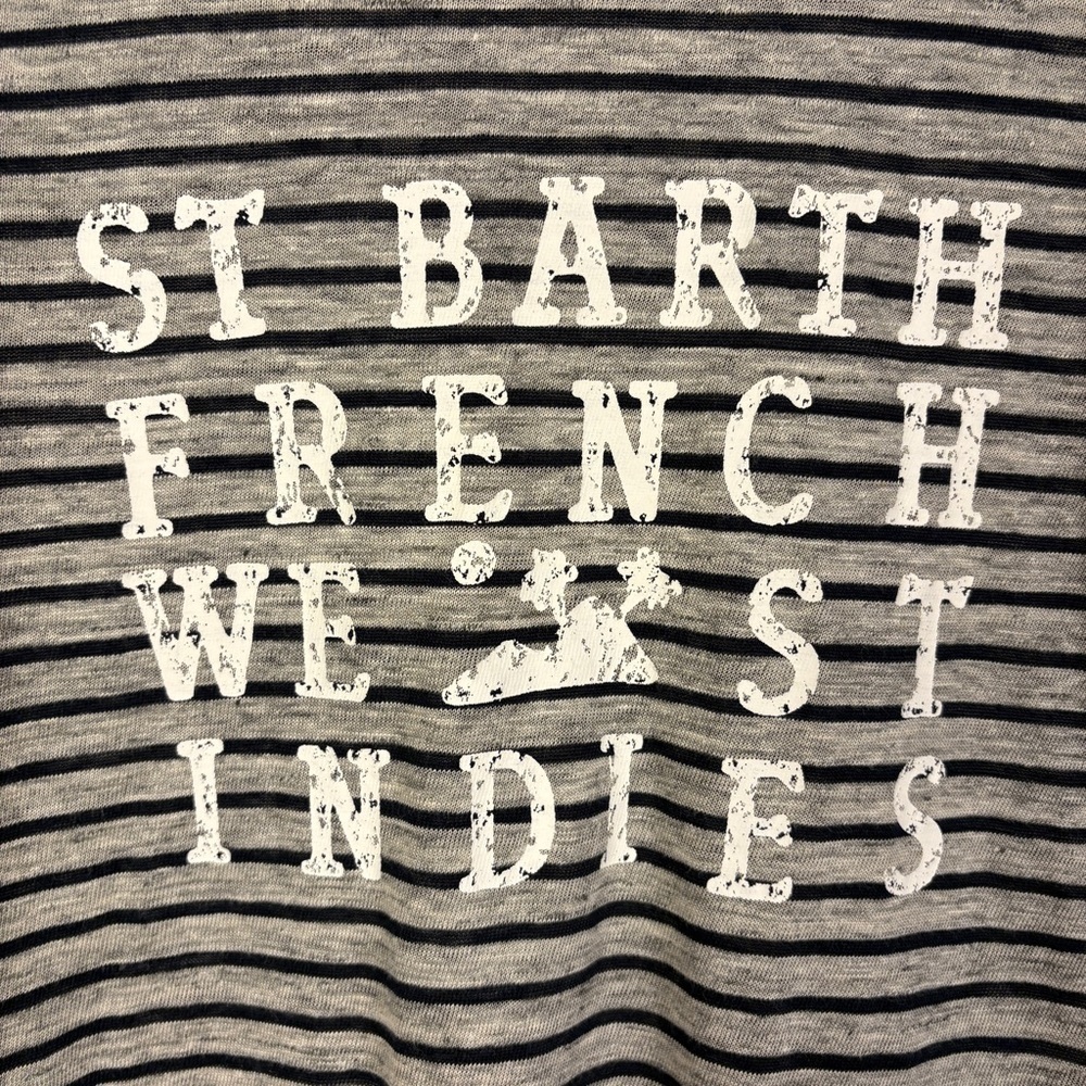 J. Crew Gray Striped St Barth French 3/4 Sleeve Top - Picture 2 of 6